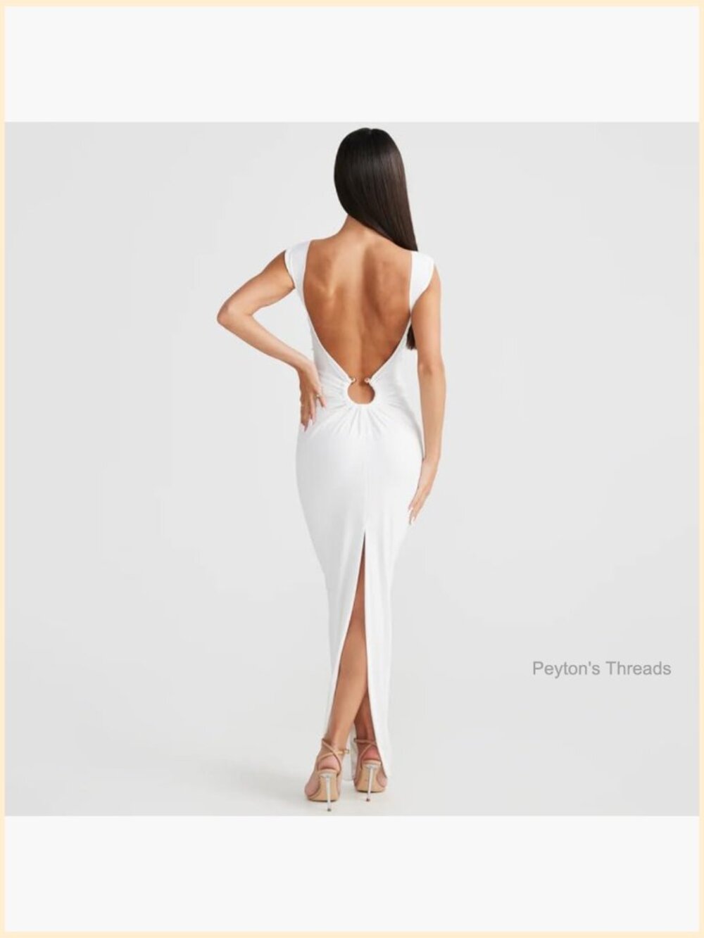 V Neck Sleeveless Bodycon Maxi Dress with High Slit - Picture 4 of 5